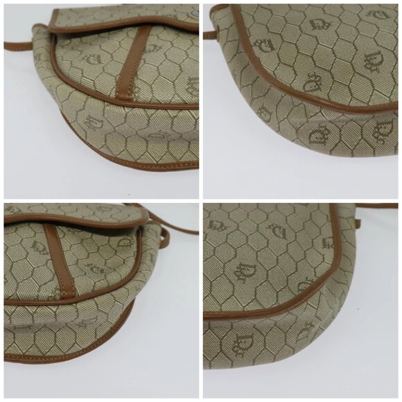 Christian Dior Honeycomb Canvas Shoulder Bag PVC Beige Gold Auth ar13702 - Picture 15 of 15